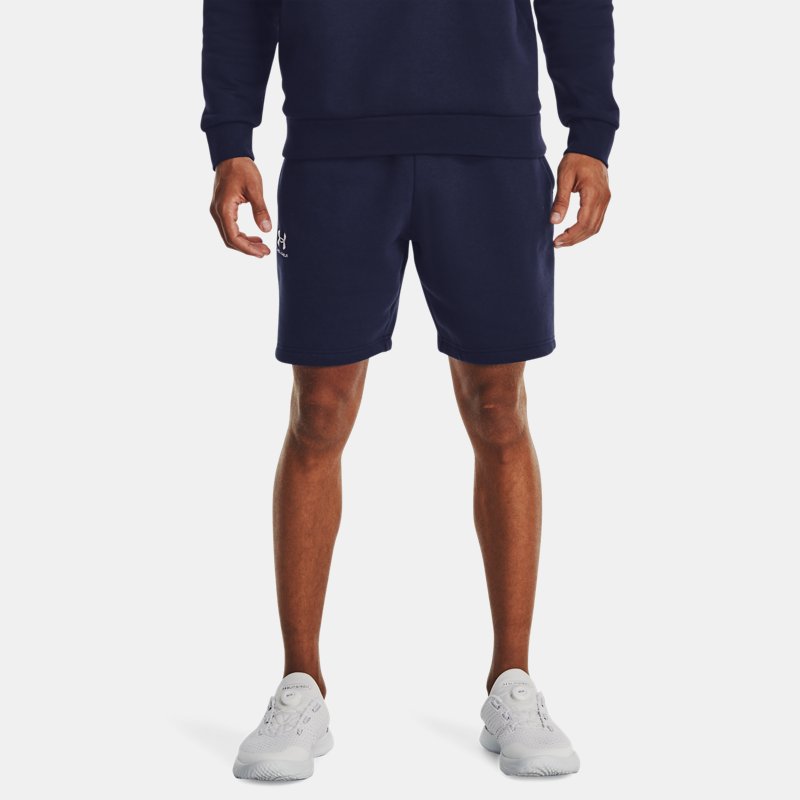 Men's Under Armour Essential Fleece Shorts Midnight Navy / White XXL